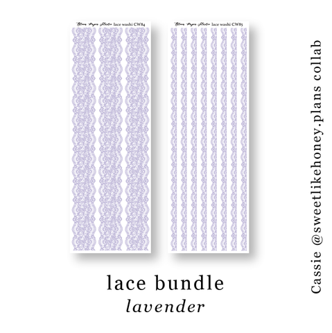 CW84-85 Lace Journaling Planner Stickers (Lavender)