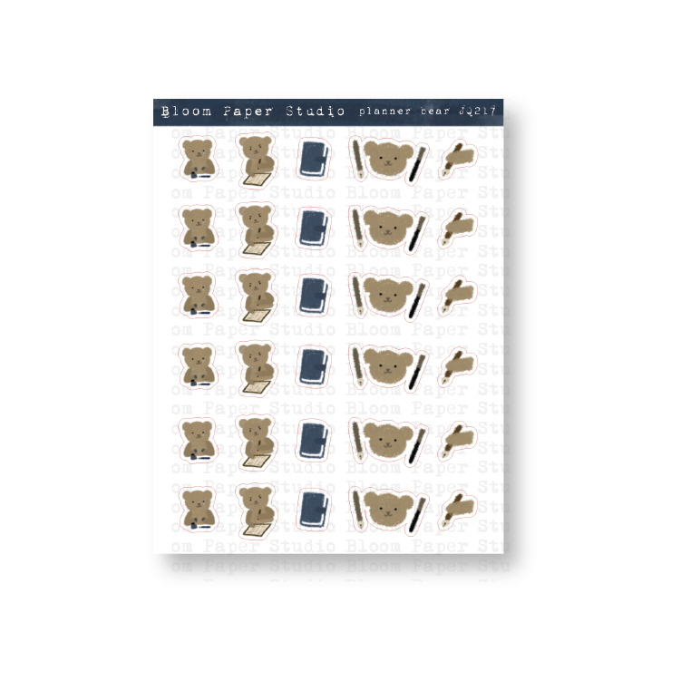 Planner Bear Doodle Planner Stickers