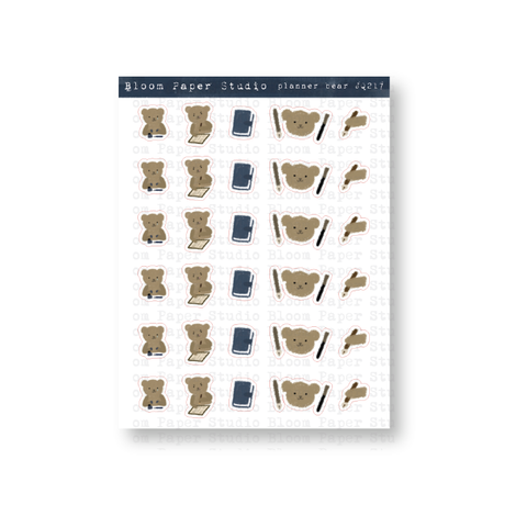 Planner Bear Doodle Planner Stickers