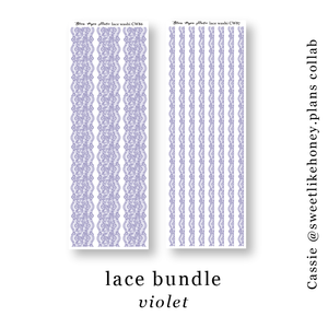 CW86-87 Lace Journaling Planner Stickers (Violet)