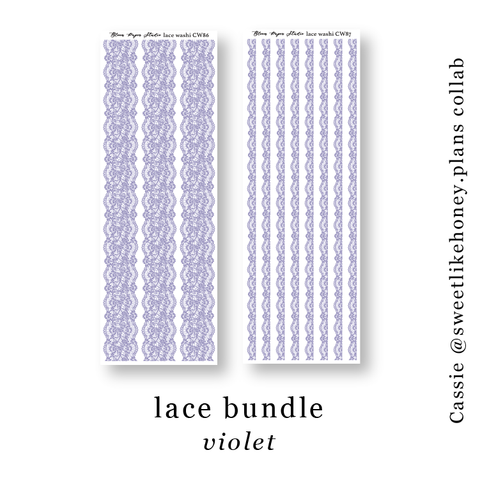CW86-87 Lace Journaling Planner Stickers (Violet)