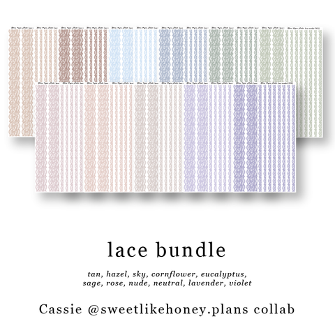 CW66-87 Lace Journaling Planner Stickers (All Colors)