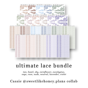 CW55-87 Lace Journaling Planner Stickers (All Colors)