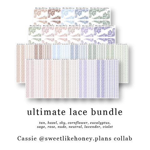 CW55-87 Lace Journaling Planner Stickers (All Colors)