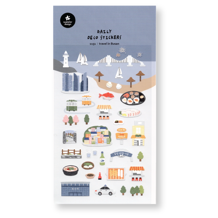 Suatelier Deco Planner Stickers (Travel in Busan)