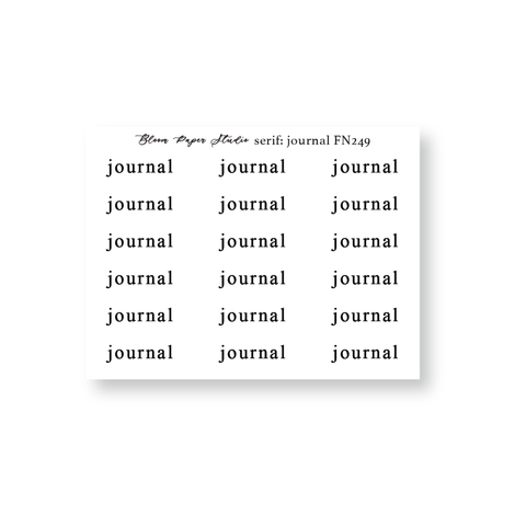 FN249 Foiled Script Serif: Journal Planner Stickers