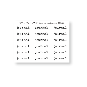 FN250 Foiled Script Typewriter: Journal Planner Stickers