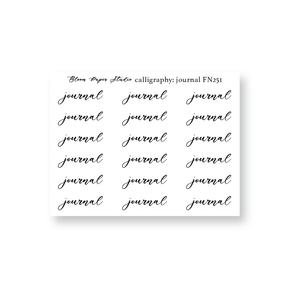 FN251 Foiled Script Calligraphy: Journal Planner Stickers