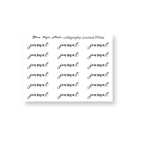 FN251 Foiled Script Calligraphy: Journal Planner Stickers