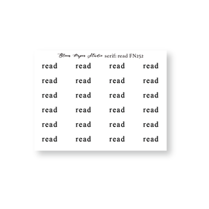 FN252 Foiled Script Serif: Read Planner Stickers