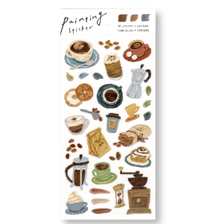 Mind Wave Painting Planner Stickers (Coffee)