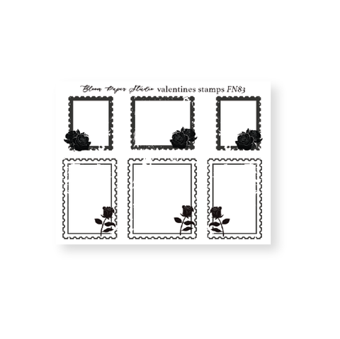FN83 Foiled Valentines Stamps Planner Stickers