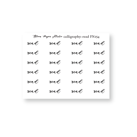 FN254 Foiled Script Calligraphy: Read Planner Stickers