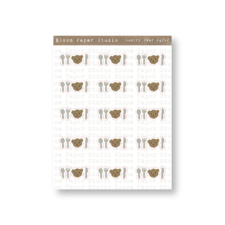 Hungry Bear Doodle Planner Journal Stickers
