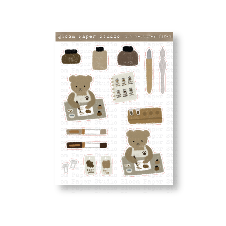 Bear's Ink Ventures Doodle Planner Journal Stickers