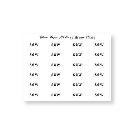 FN261 Foiled Script Serif: Sew Planner Stickers
