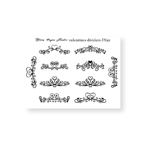 FN92 Foiled Valentines Dividers Planner Stickers
