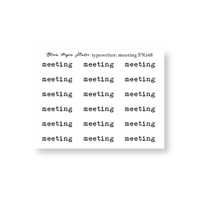 FN268 Foiled Script Typewriter: Meeting Planner Stickers