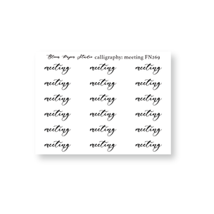 FN269 Foiled Script Calligraphy: Meeting Planner Stickers