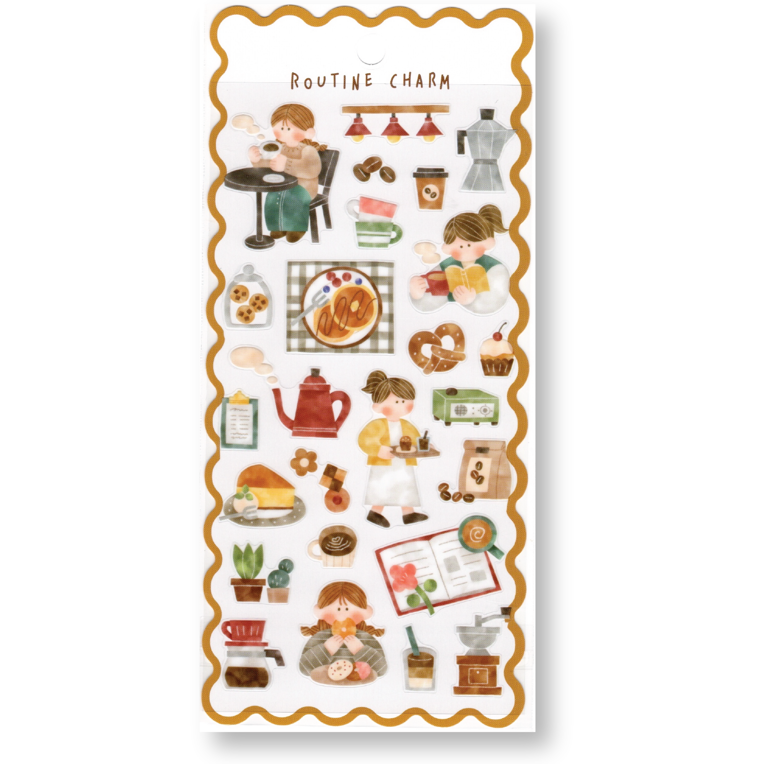 Mind Wave Routine Charm Planner Stickers (Cafe)