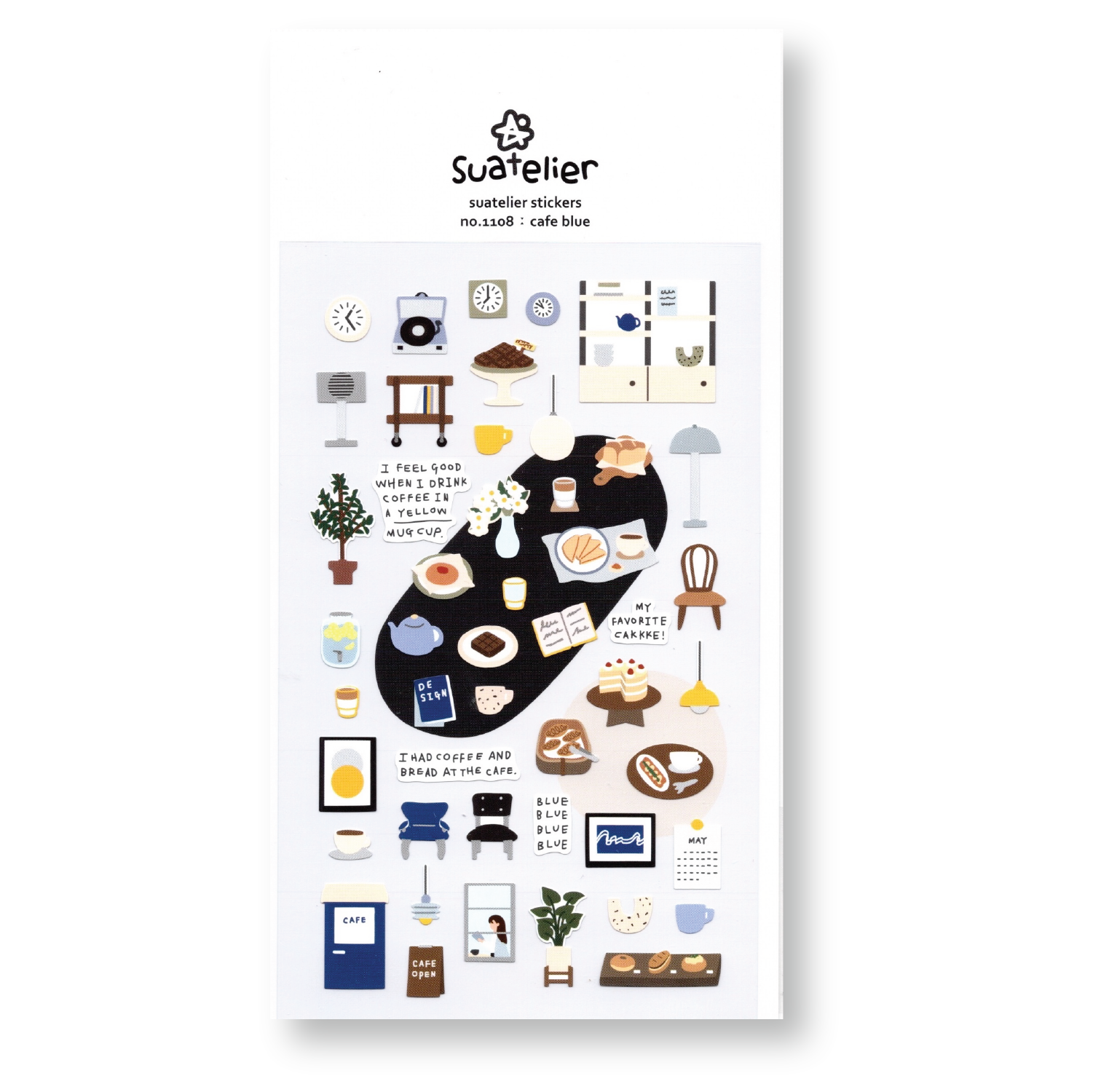 Suatelier Deco Planner Stickers (Cafe Blue)
