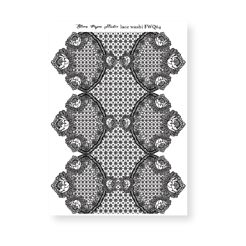 FWQ64 Foiled Lace Washi Paper Stickers