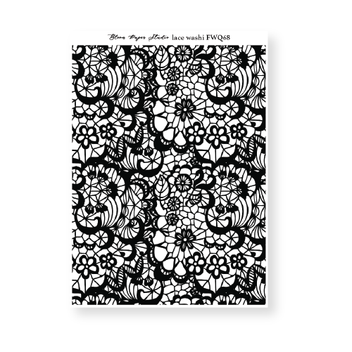 FWQ68 Foiled Lace Washi Paper Stickers