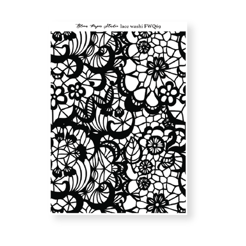 FWQ69 Foiled Lace Washi Paper Stickers