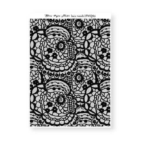 FWQ80 Foiled Lace Washi Paper Stickers