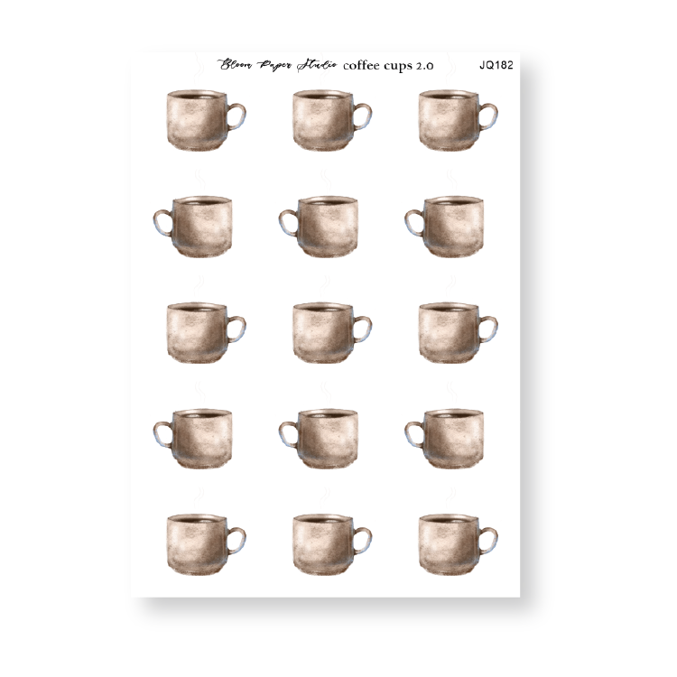Coffee Cups 2.0 Journaling Planner Stickers