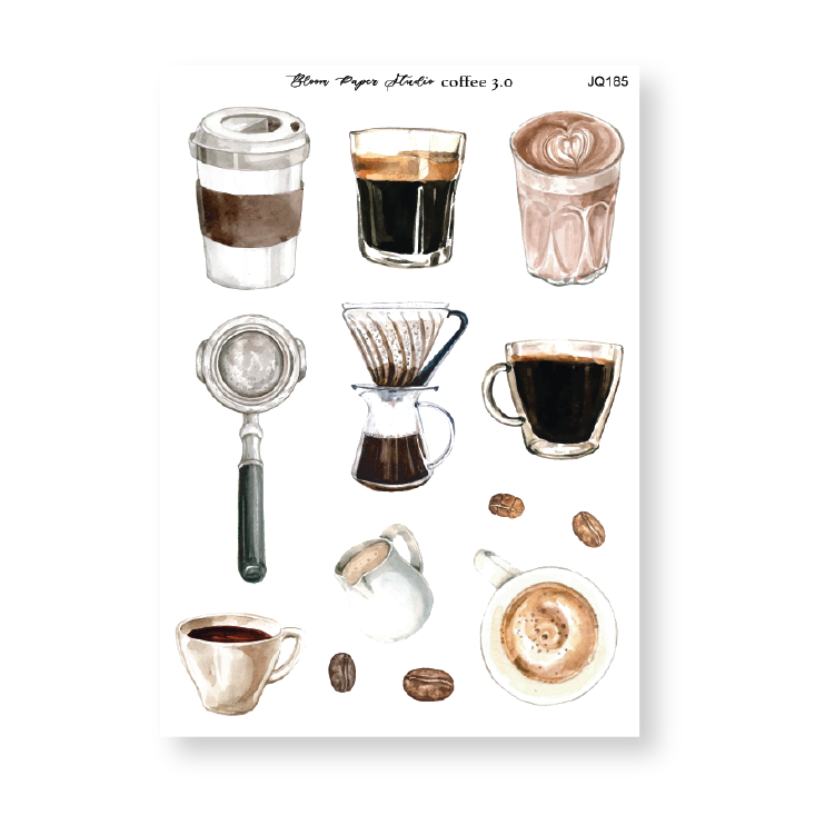 Coffee 3.0 Journaling Planner Stickers