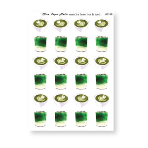 Matcha Latte Iced & Hot Journaling Planner Stickers