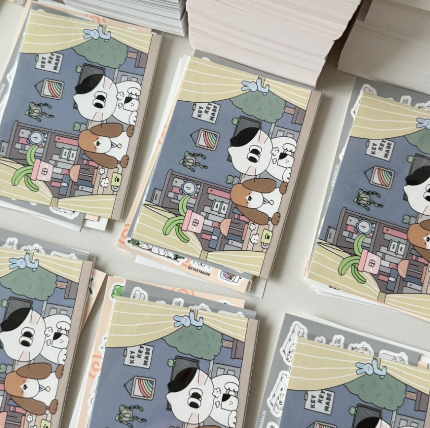 Keykeymade Puppy and Kiki Illustration Postcard