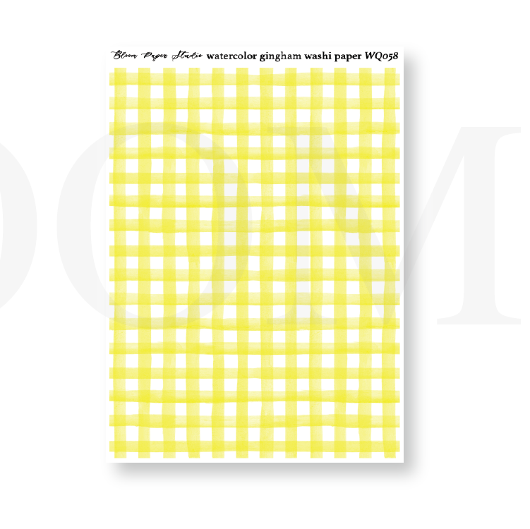 WQ058 Watercolor Gingham Washi Paper Journaling Stickers