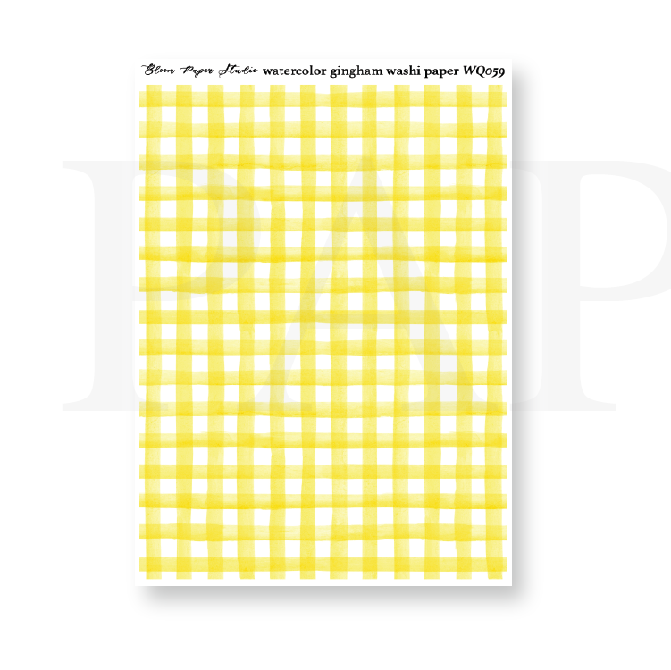 WQ059 Watercolor Gingham Washi Paper Journaling Stickers