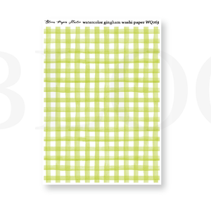 WQ063 Watercolor Gingham Washi Paper Journaling Stickers
