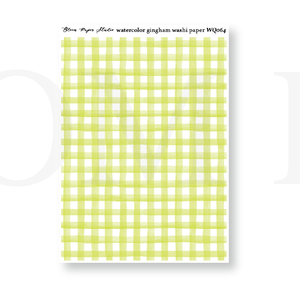 WQ064 Watercolor Gingham Washi Paper Journaling Stickers