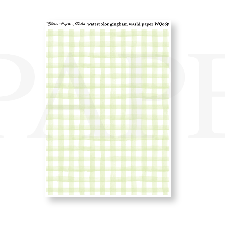 WQ065 Watercolor Gingham Washi Paper Journaling Stickers