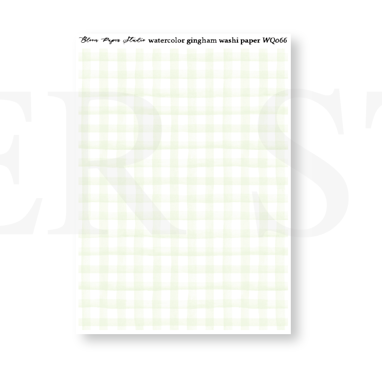 WQ066 Watercolor Gingham Washi Paper Journaling Stickers