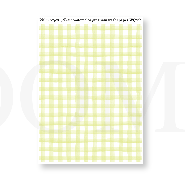 WQ068 Watercolor Gingham Washi Paper Journaling Stickers