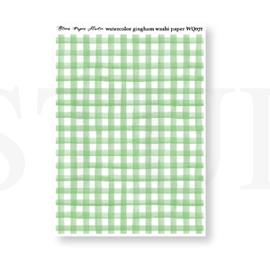 WQ071 Watercolor Gingham Washi Paper Journaling Stickers