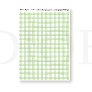 WQ072 Watercolor Gingham Washi Paper Journaling Stickers