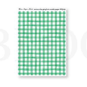 WQ073 Watercolor Gingham Washi Paper Journaling Stickers