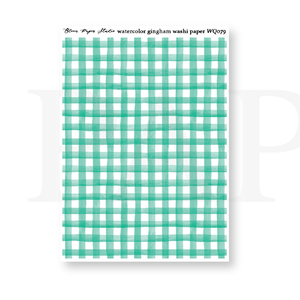 WQ079 Watercolor Gingham Washi Paper Journaling Stickers