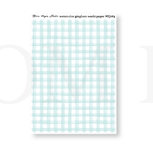 WQ084 Watercolor Gingham Washi Paper Journaling Stickers