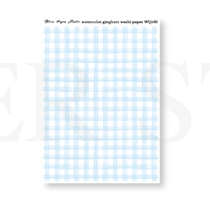 WQ086 Watercolor Gingham Washi Paper Journaling Stickers