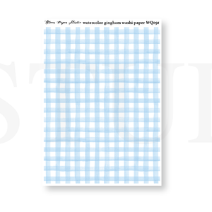WQ091 Watercolor Gingham Washi Paper Journaling Stickers