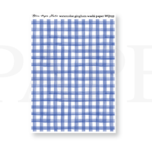 WQ095 Watercolor Gingham Washi Paper Journaling Stickers