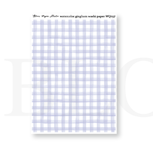 WQ097 Watercolor Gingham Washi Paper Journaling Stickers