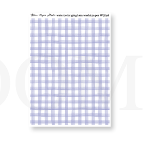 WQ098 Watercolor Gingham Washi Paper Journaling Stickers